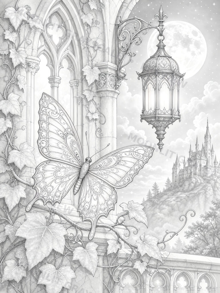 Fantasy Animals Grayscale Coloring Book grayscale coloring page preview